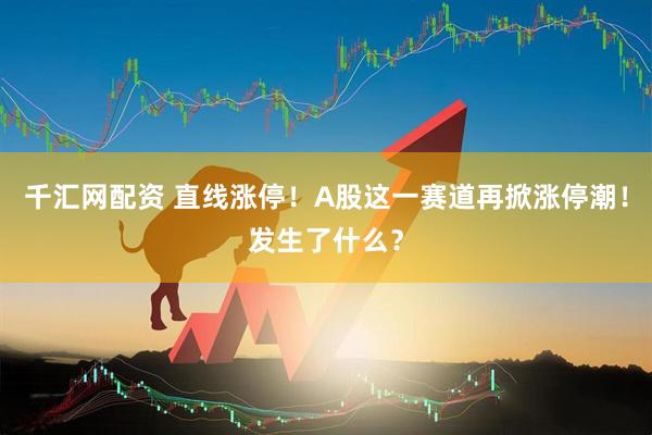 千汇网配资 直线涨停！A股这一赛道再掀涨停潮！发生了什么？
